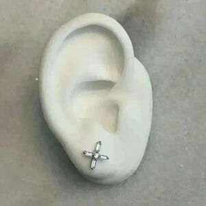 Sterling Silver X Cross Stud Earrings